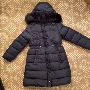 Size 12 full length navy Jacadi down puffer